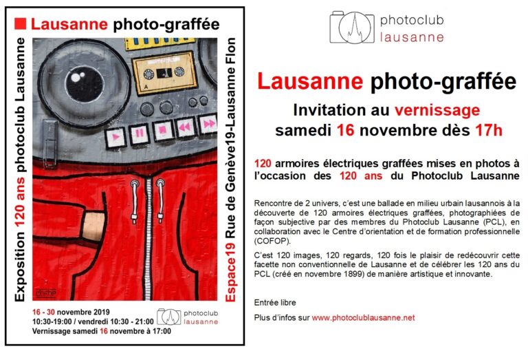 Affiche de Lausanne Photo Graffée - Exposition avec le PhotoClub Lausanne